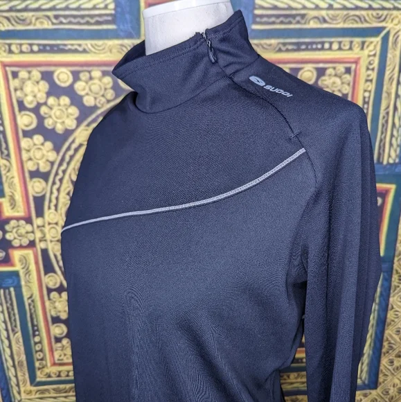 Sugoi Black Side Zip  Mock Neck Top Large - Picture 7 of 11